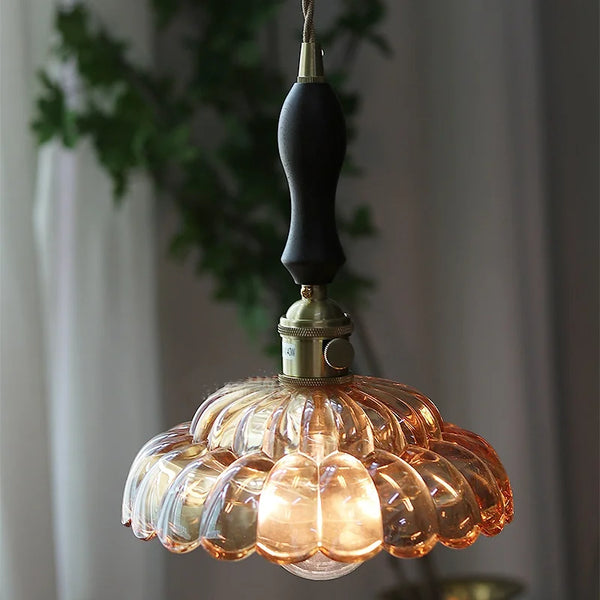 Lustre en verre vintage