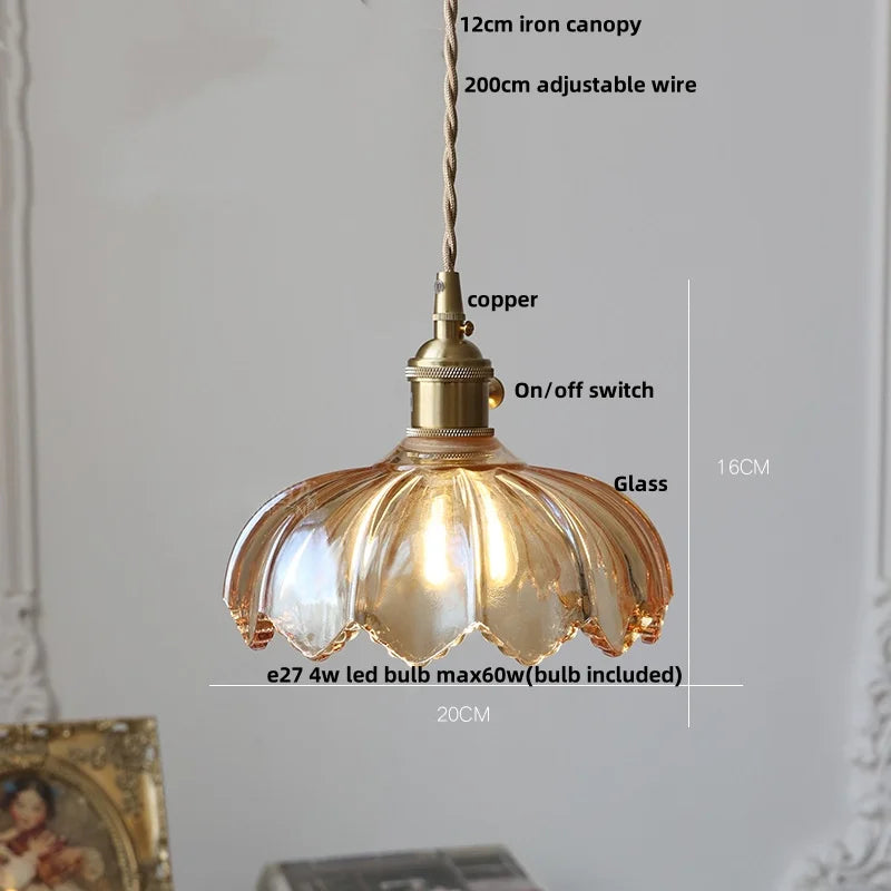 Lustre en verre vintage