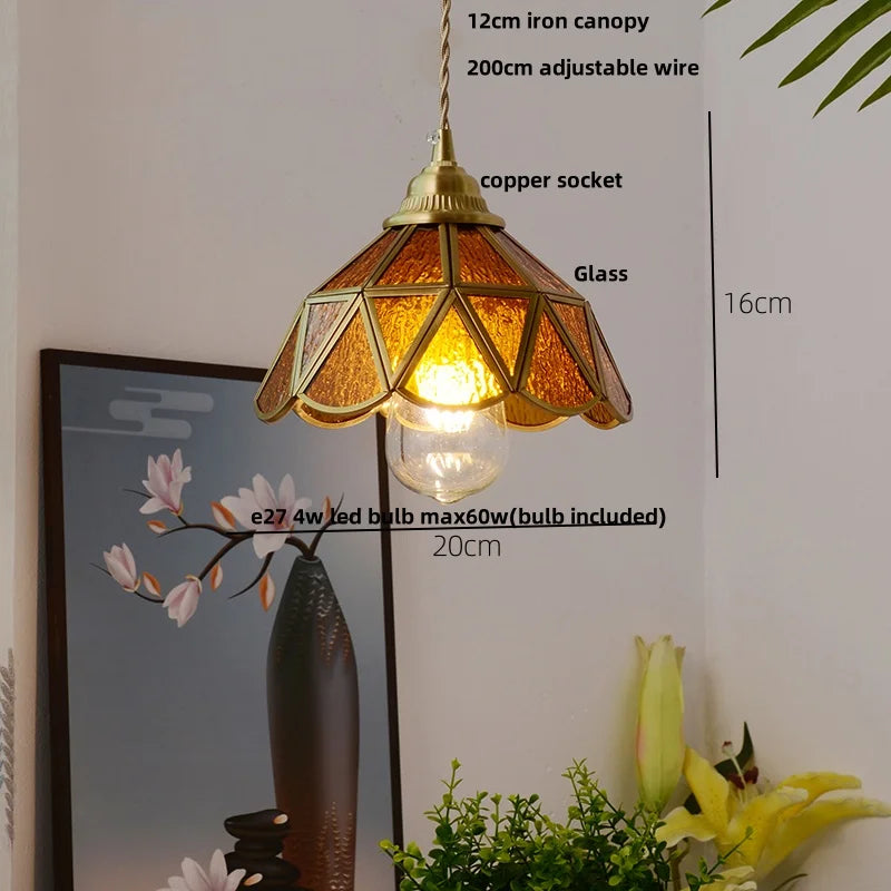 Suspension en verre vintage