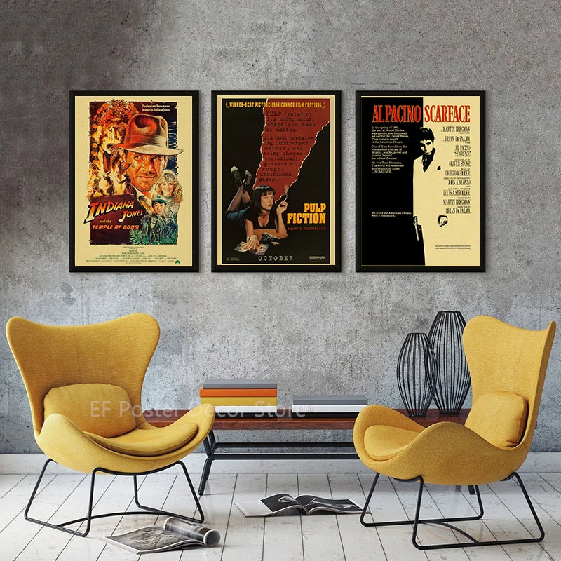 Affiche de cinéma vintage sur un mur