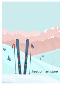 Affiche ski vintage - Style 12