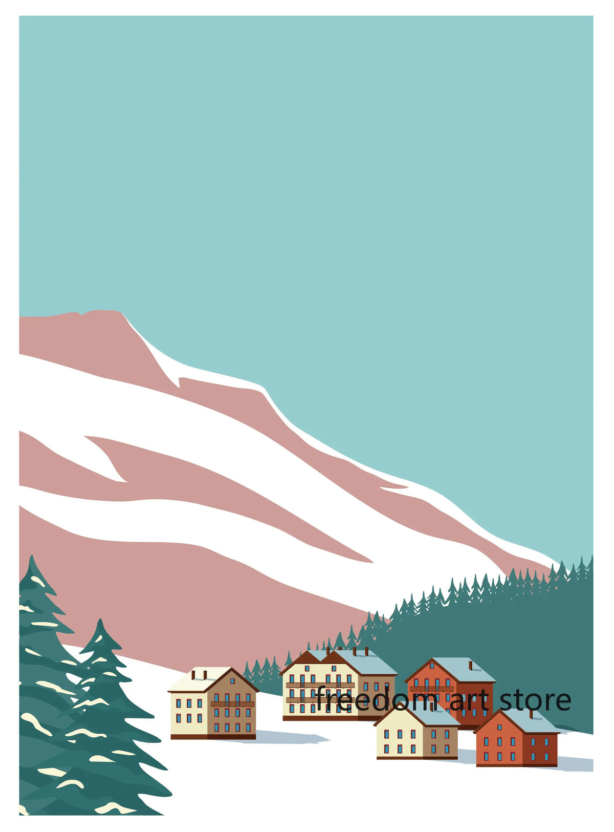 Affiche ski vintage - Style 17