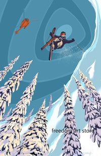 Affiche ski vintage - Style 19