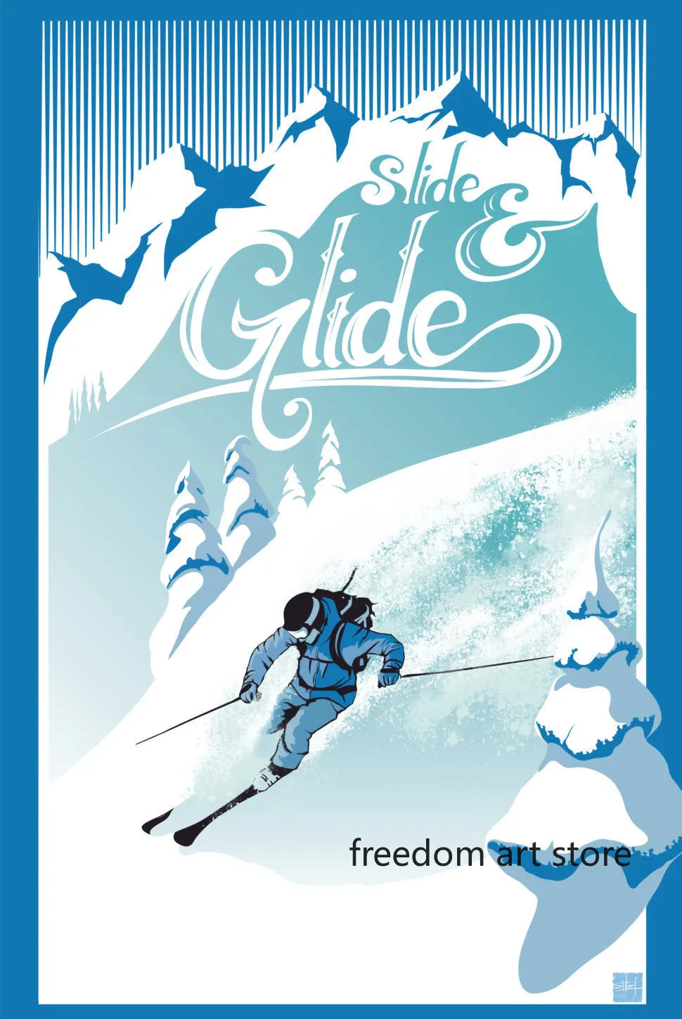 Affiche ski vintage - Style 20