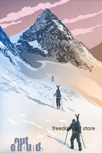 Affiche ski vintage - Style 3