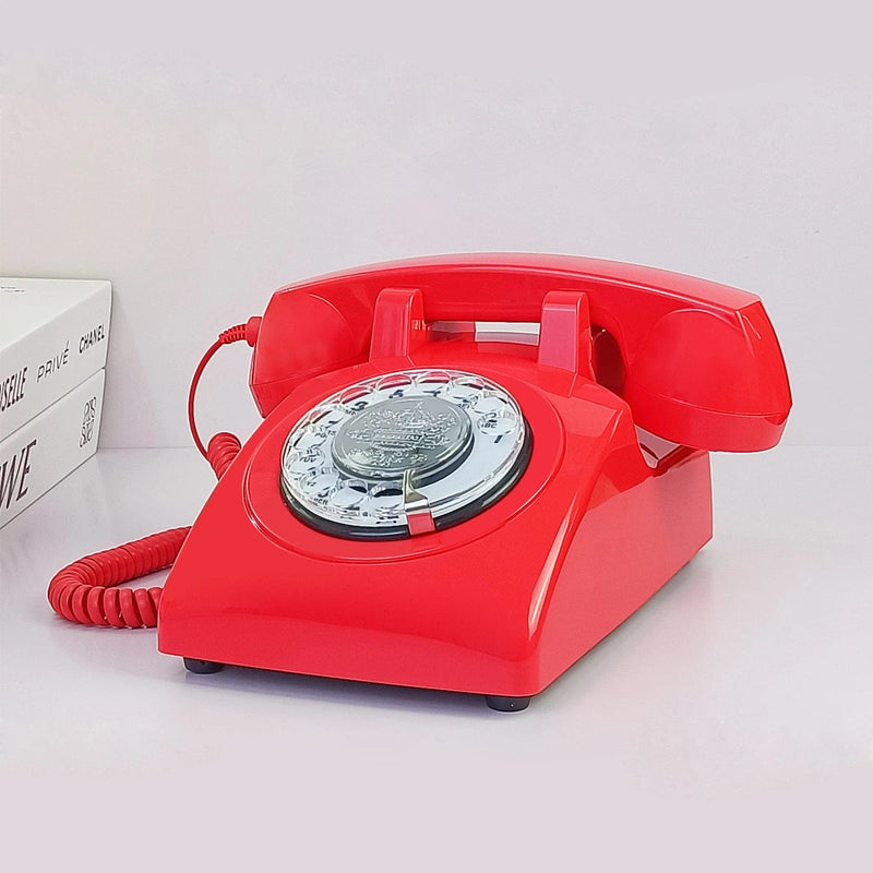 Téléphone fixe vintage compatible box Rouge