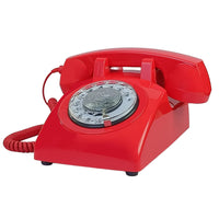 Téléphone fixe vintage compatible box Rouge